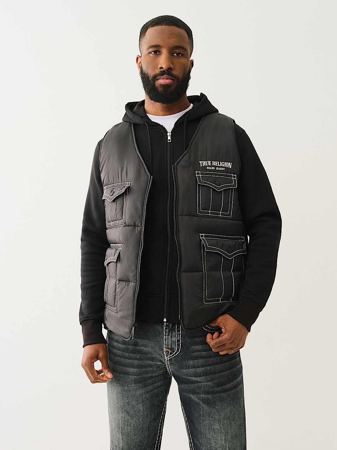 True Religion - UTILITY BIG T PUFFER VEST