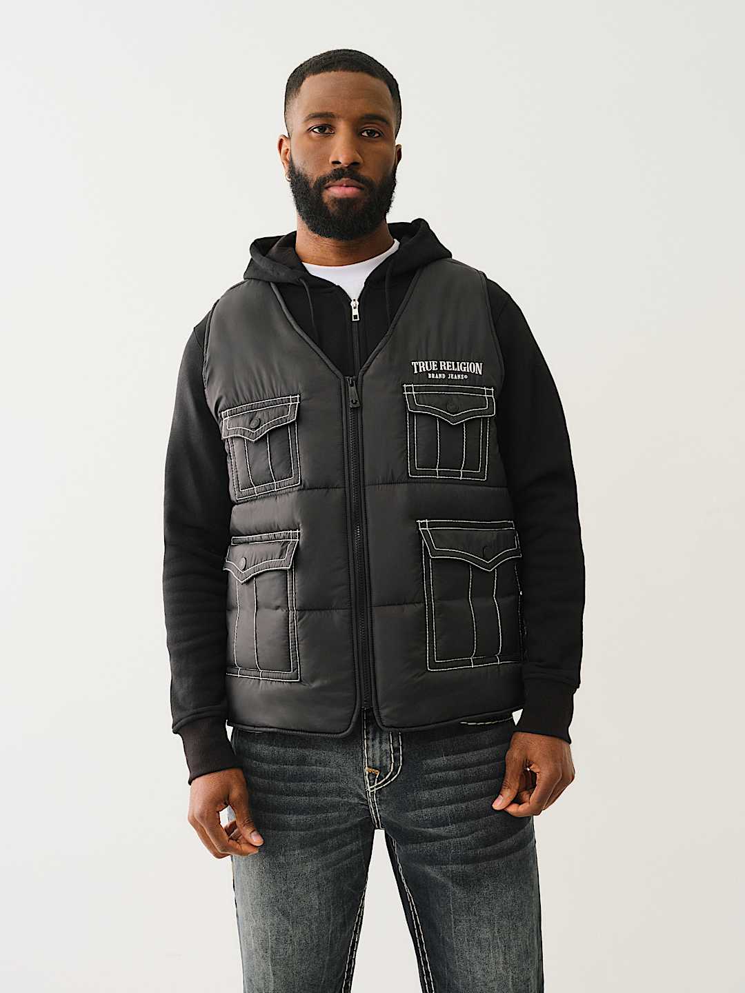 True Religion - UTILITY BIG T PUFFER VEST