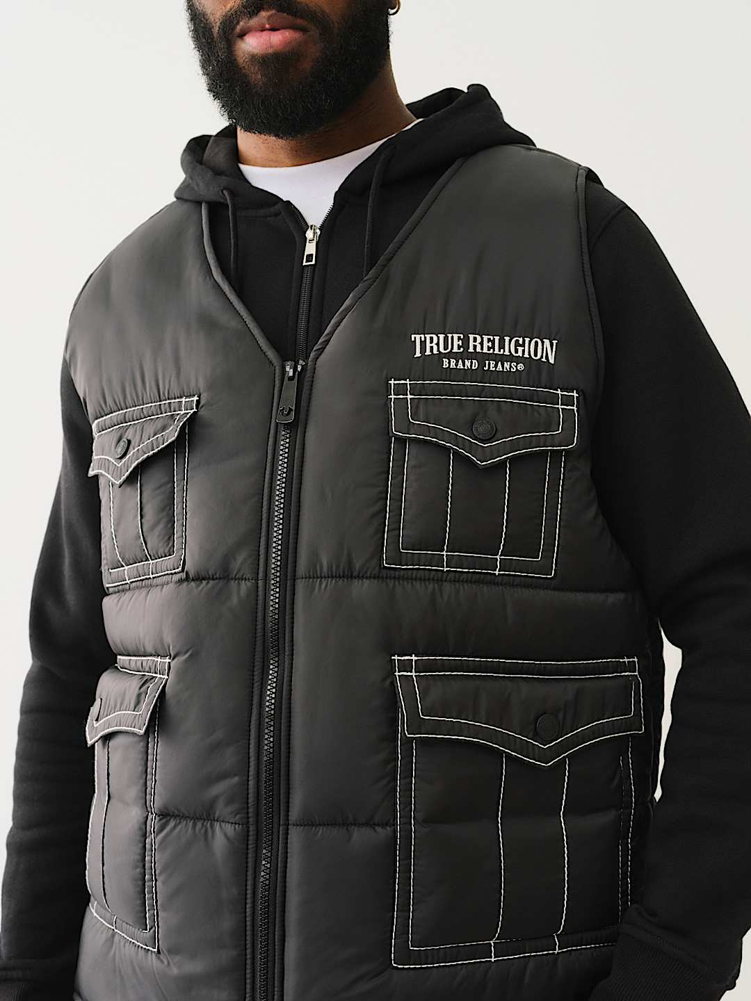 True Religion - UTILITY BIG T PUFFER VEST