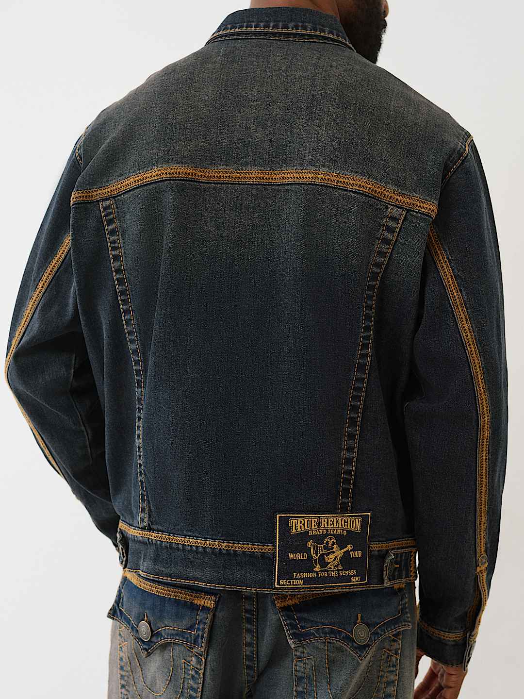 True Religion - SUPER T FLATLOCK DENIM TRUCKER JACKET