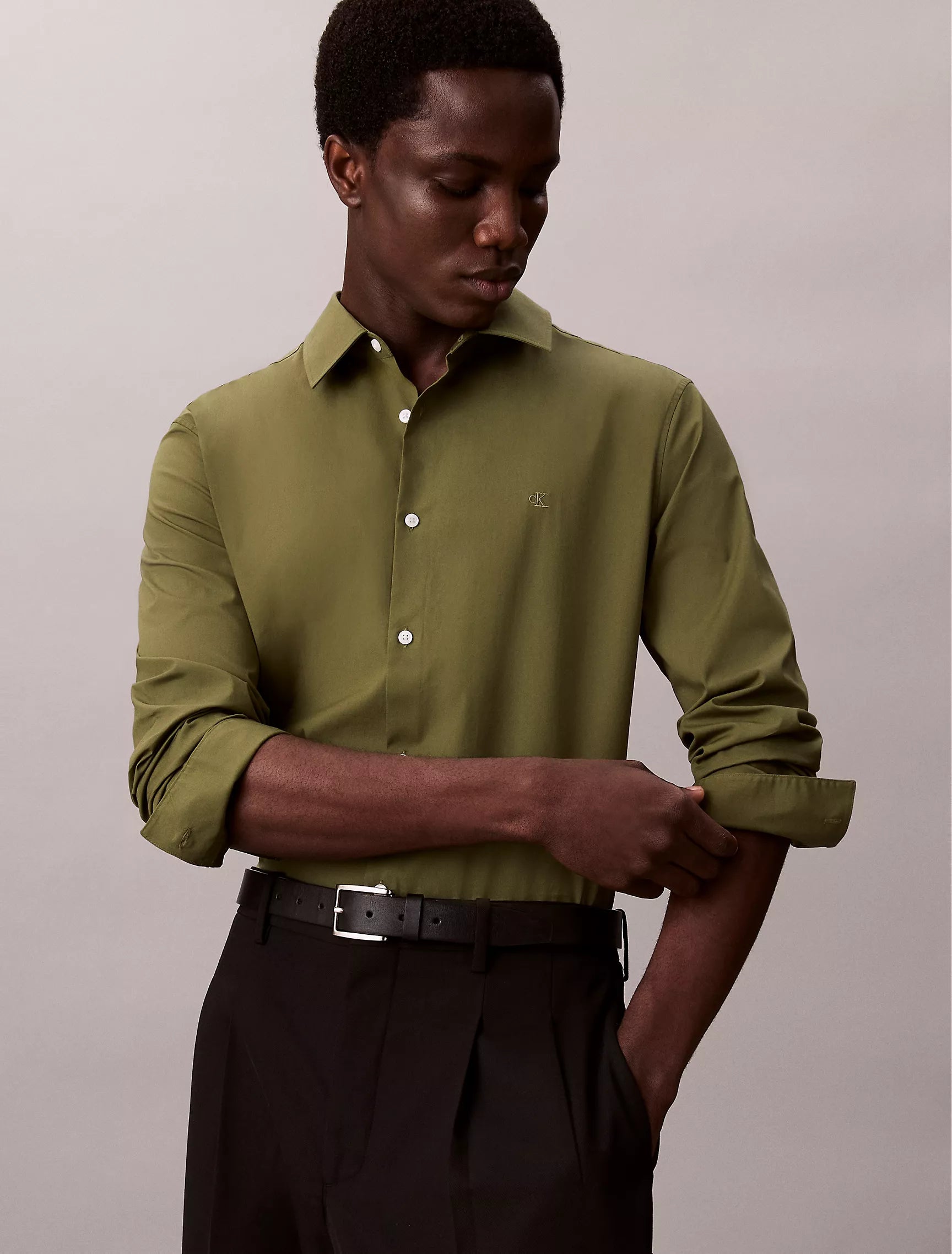 Calvin Klein - Cotton Stretch Poplin Slim Button-Down Shirt