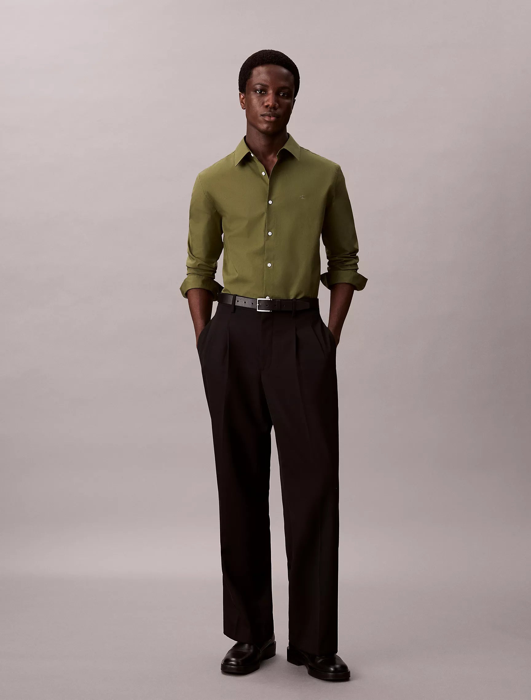 Calvin Klein - Cotton Stretch Poplin Slim Button-Down Shirt