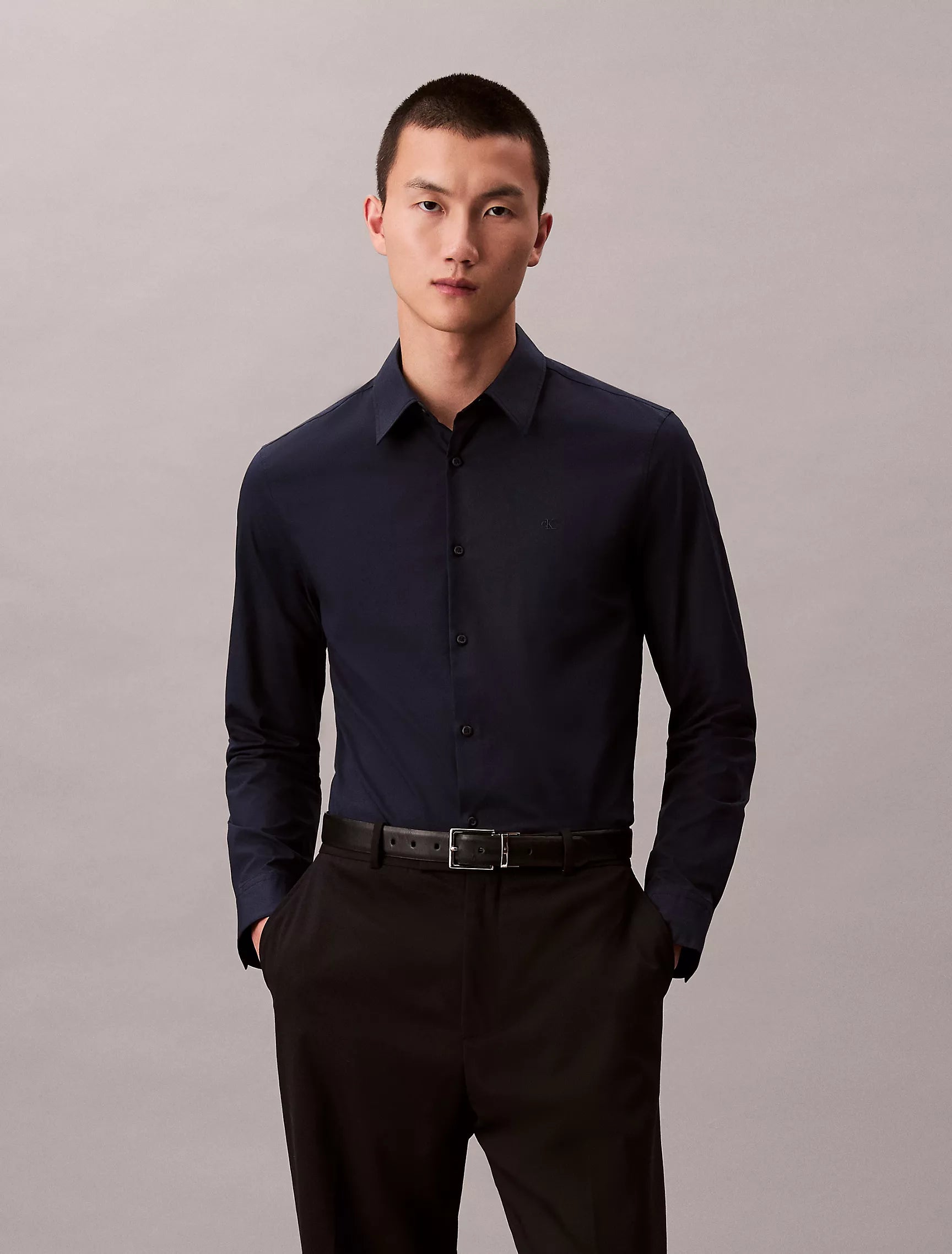 Calvin Klein - Cotton Stretch Poplin Slim Button-Down Shirt