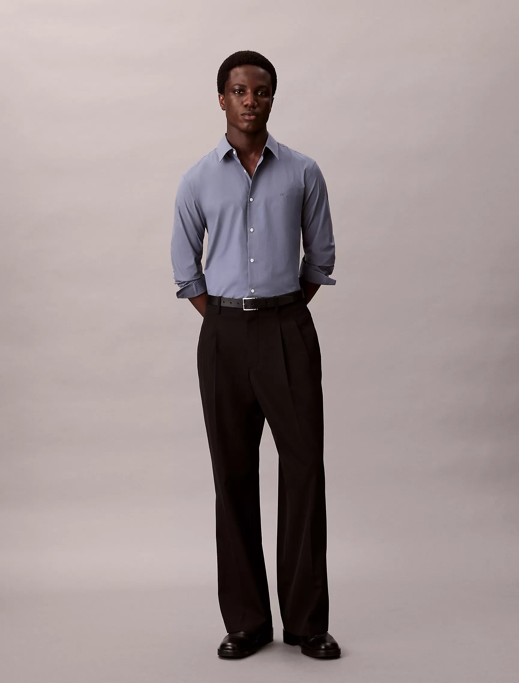 Calvin Klein - Cotton Stretch Poplin Slim Button-Down Shirt