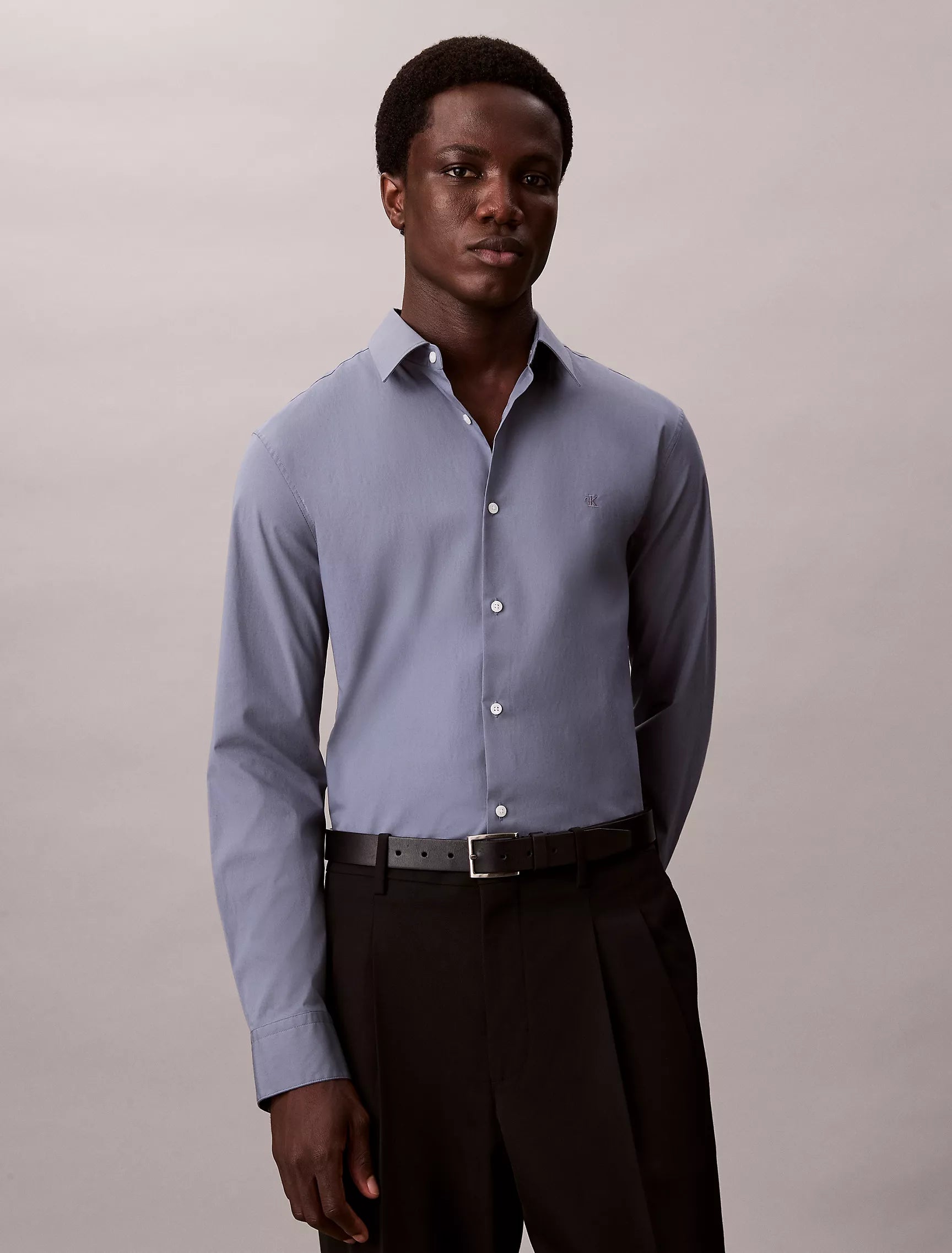 Calvin Klein - Cotton Stretch Poplin Slim Button-Down Shirt