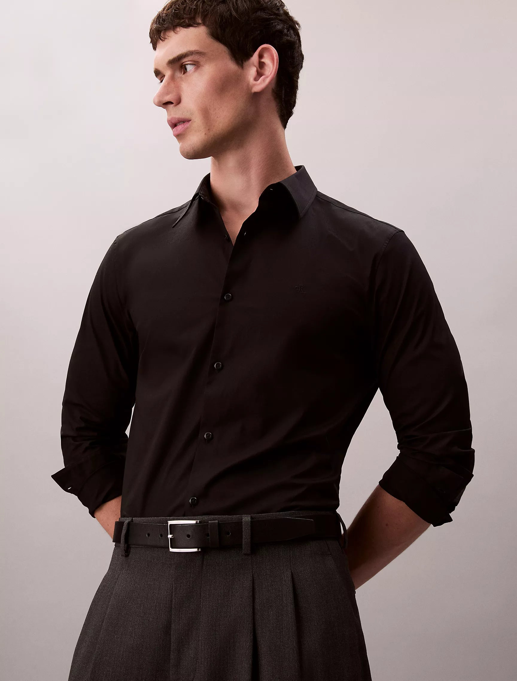 Calvin Klein - Cotton Stretch Poplin Slim Button-Down Shirt