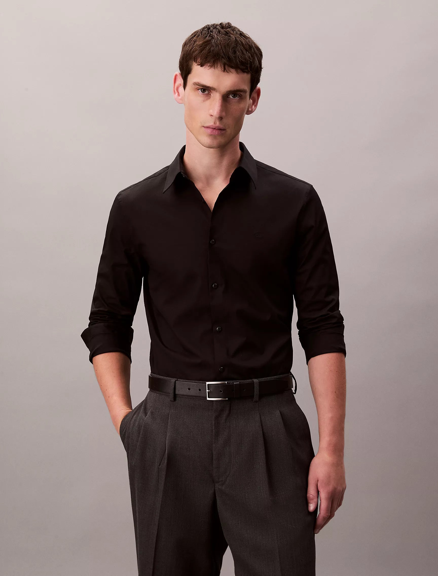 Calvin Klein - Cotton Stretch Poplin Slim Button-Down Shirt