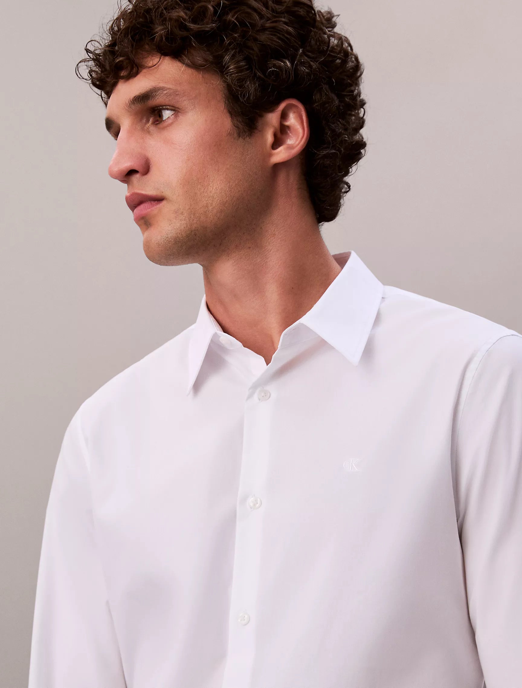 Calvin Klein - Cotton Stretch Poplin Slim Button-Down Shirt