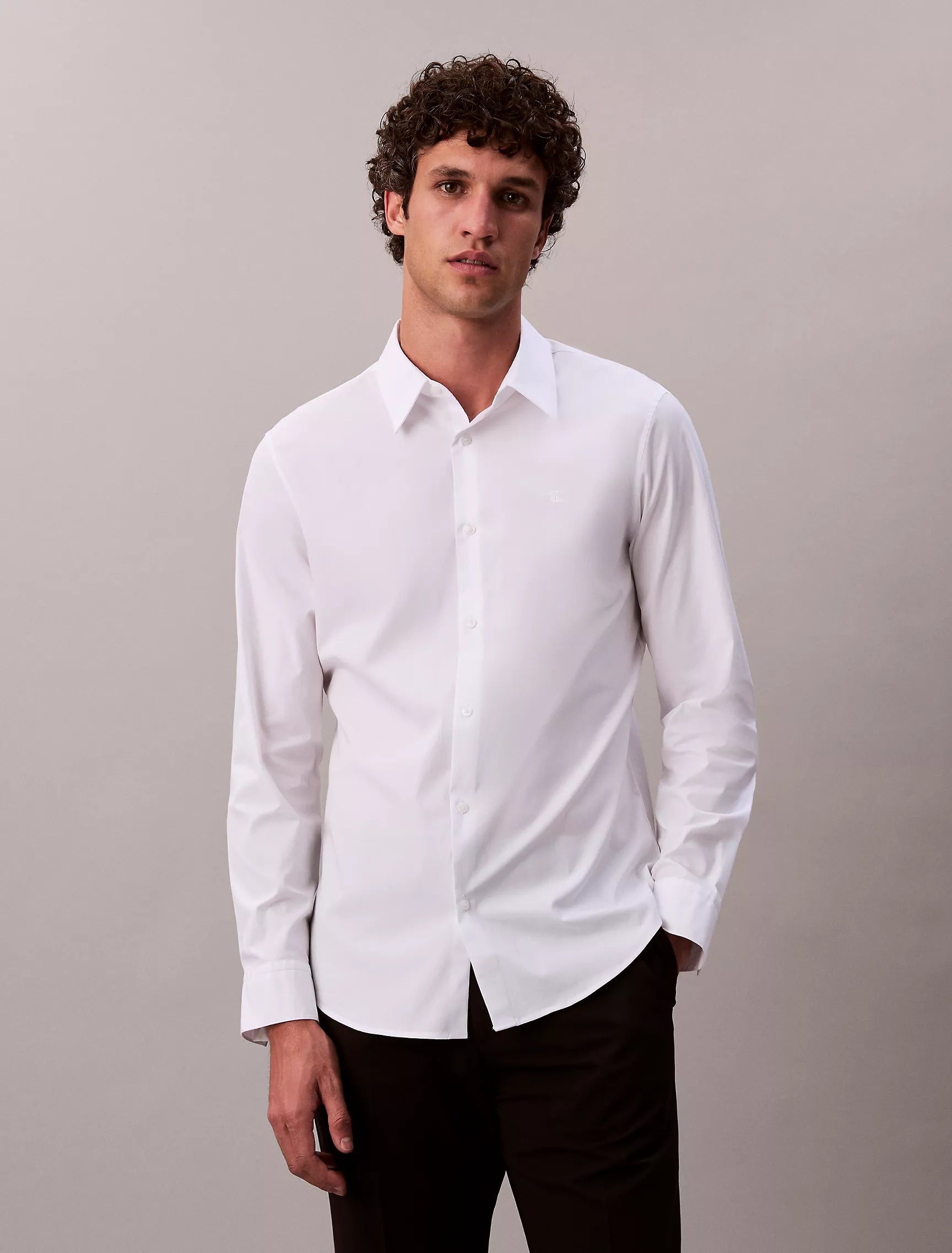 Calvin Klein - Cotton Stretch Poplin Slim Button-Down Shirt