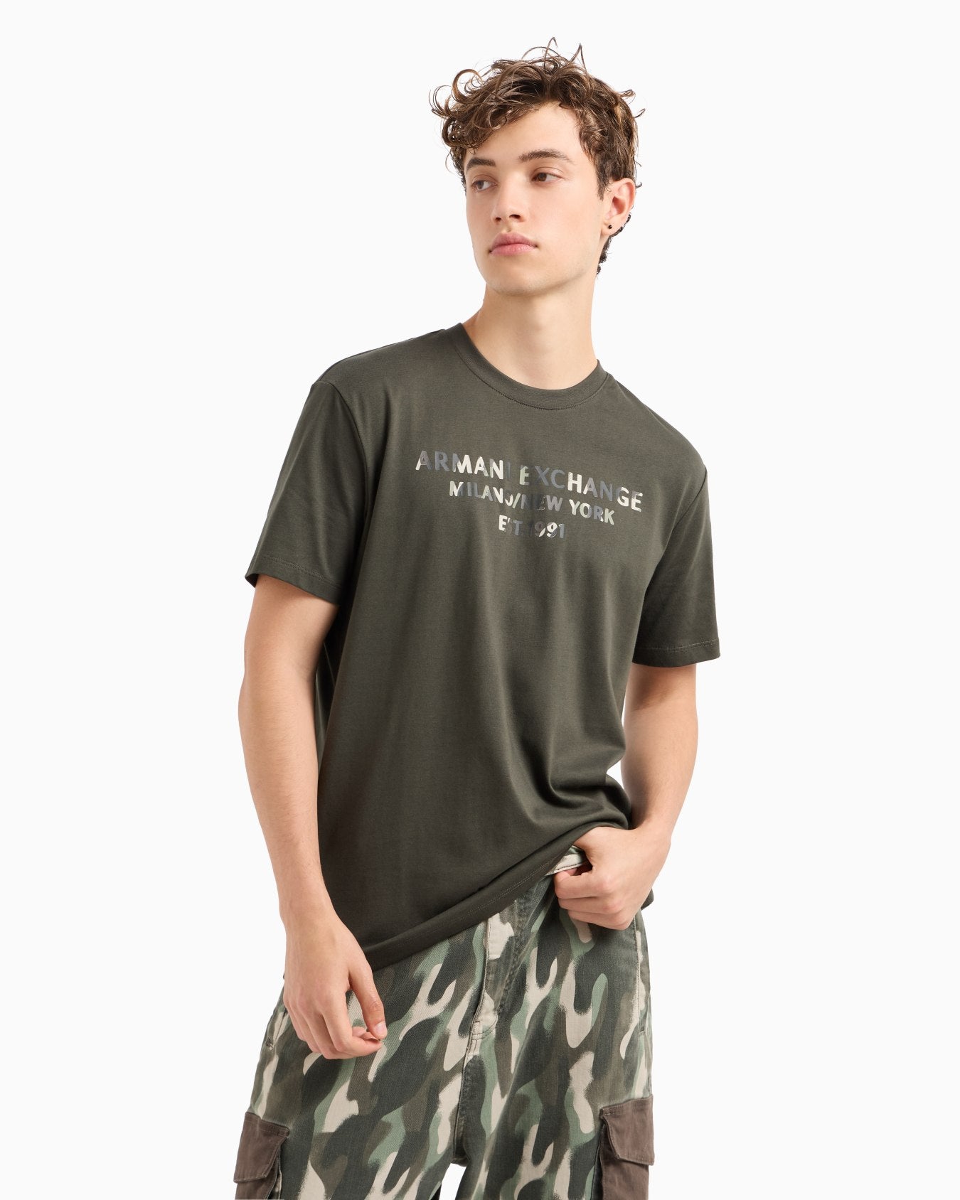Regular Fit T-Shirt With Camouflage Logo In ASV Cotton