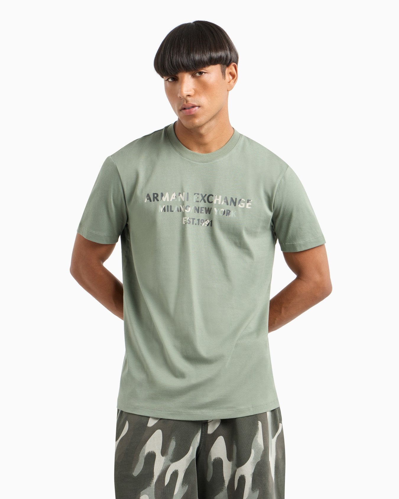 Regular Fit T-Shirt With Camouflage Logo In ASV Cotton