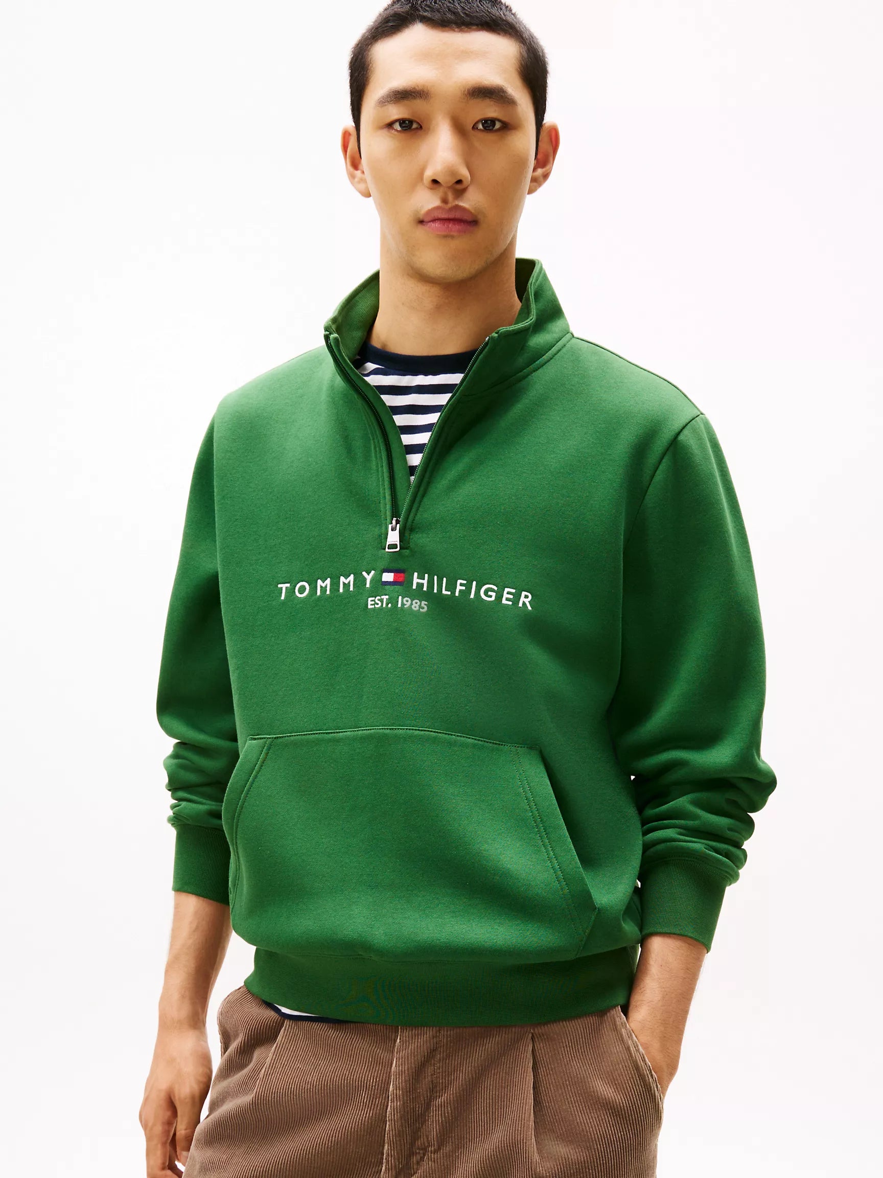 Tommy Hilfiger - Embroidered Tommy Logo Quarter-Zip