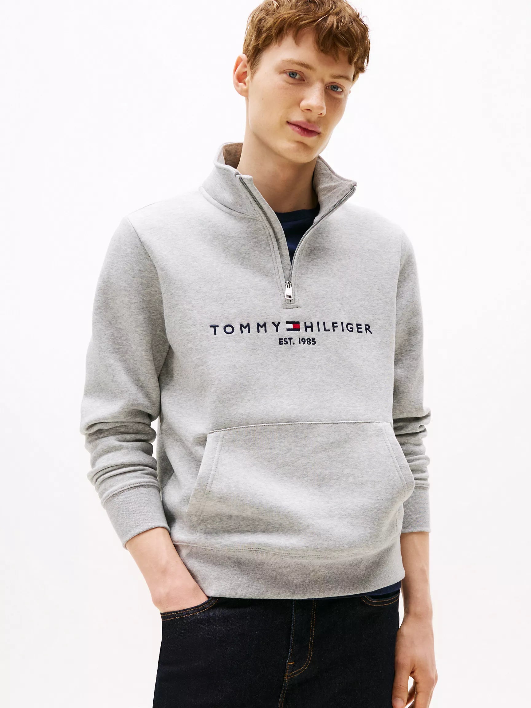 Tommy Hilfiger - Embroidered Tommy Logo Quarter-Zip