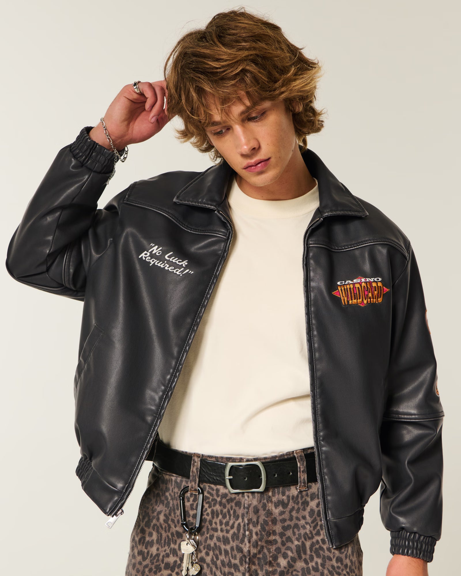 Hollister - Casino Graphic Vegan Leather Jacket