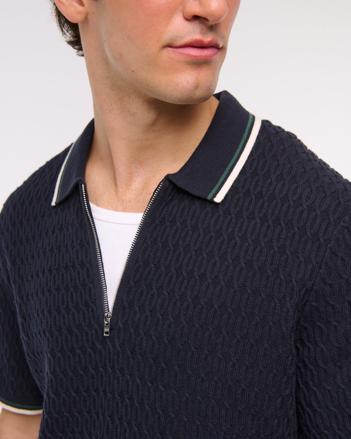 Tipped Zip Sweater Polo