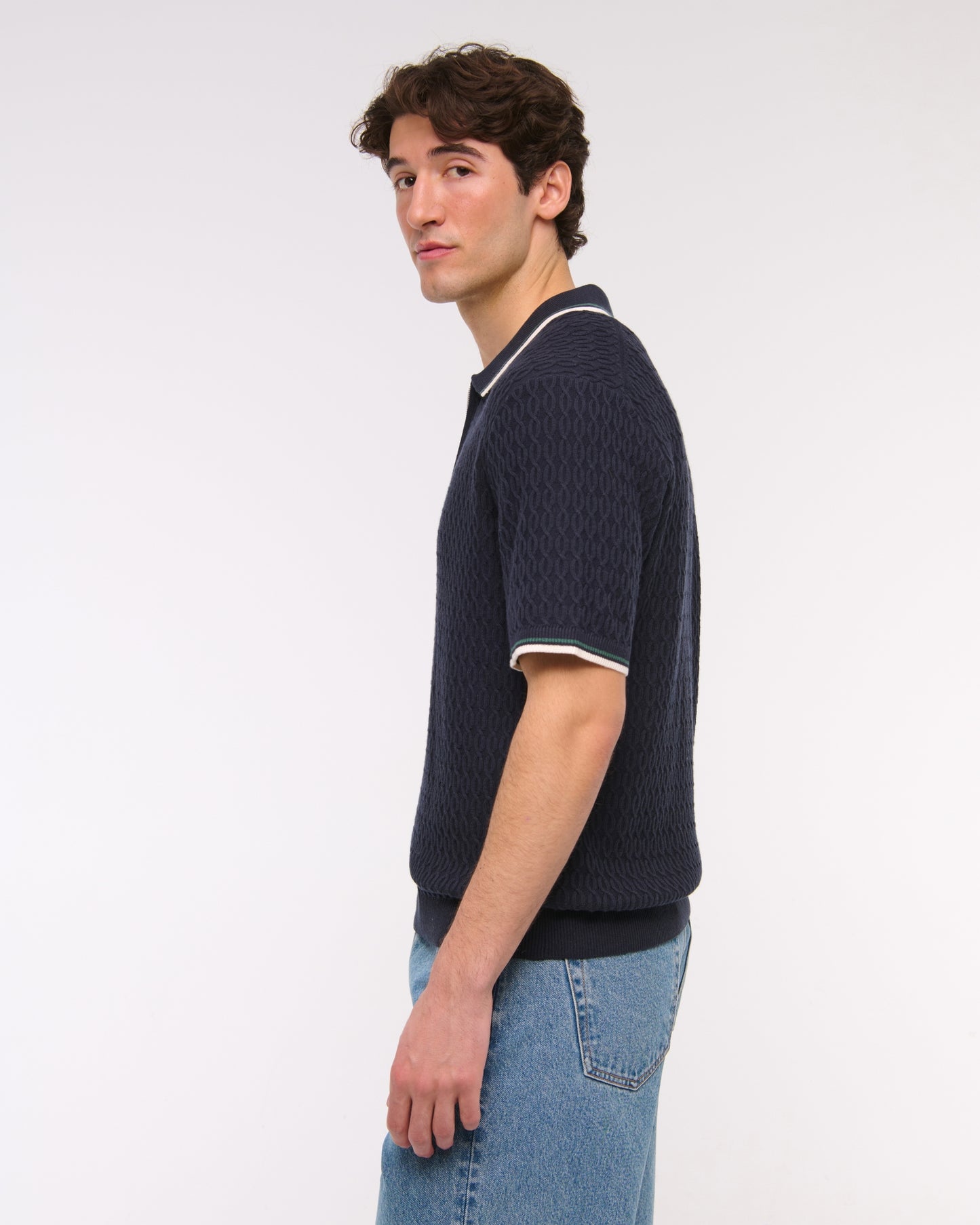 Tipped Zip Sweater Polo