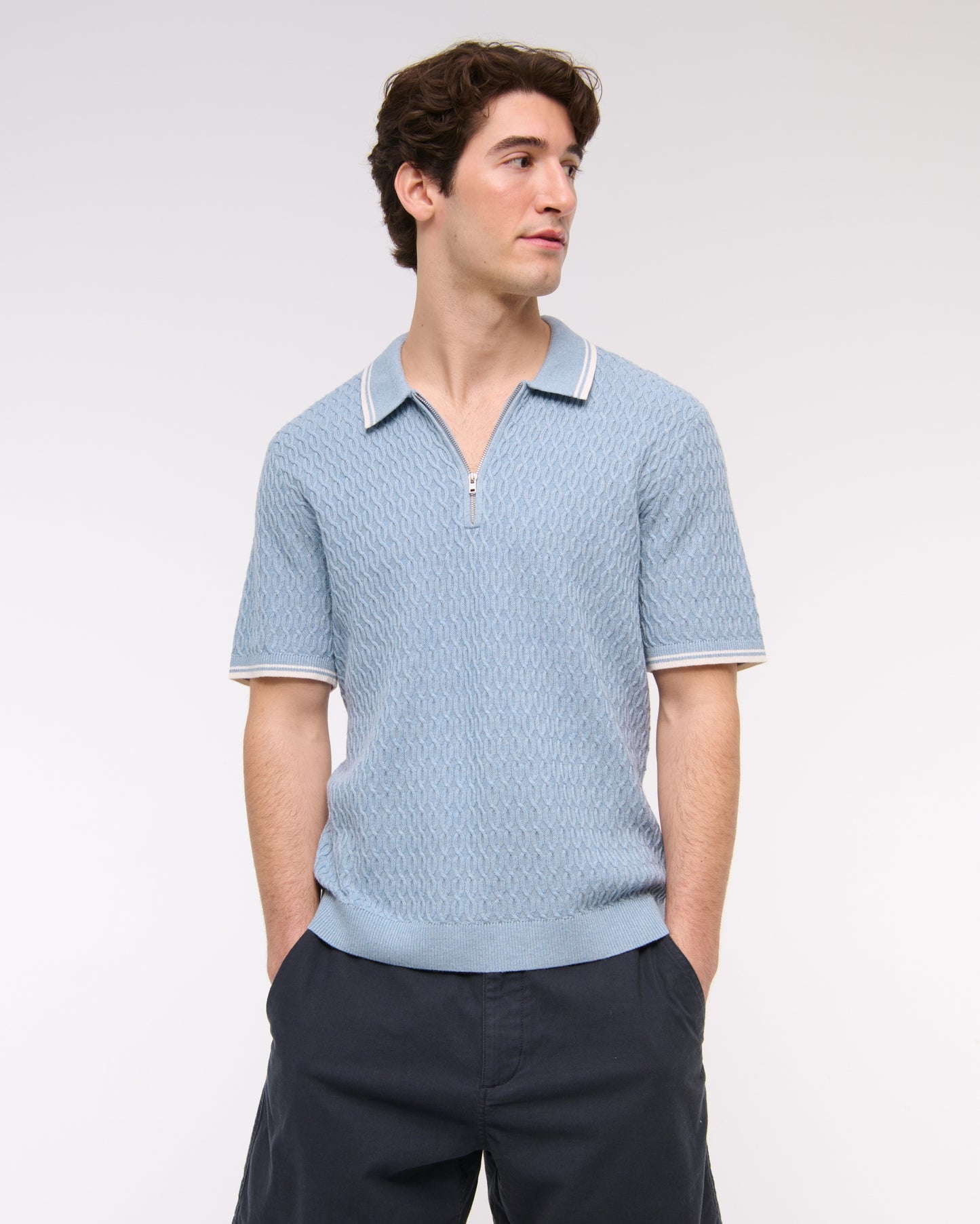 Tipped Zip Sweater Polo