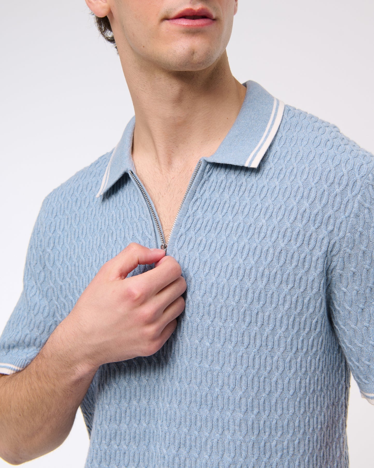 Tipped Zip Sweater Polo