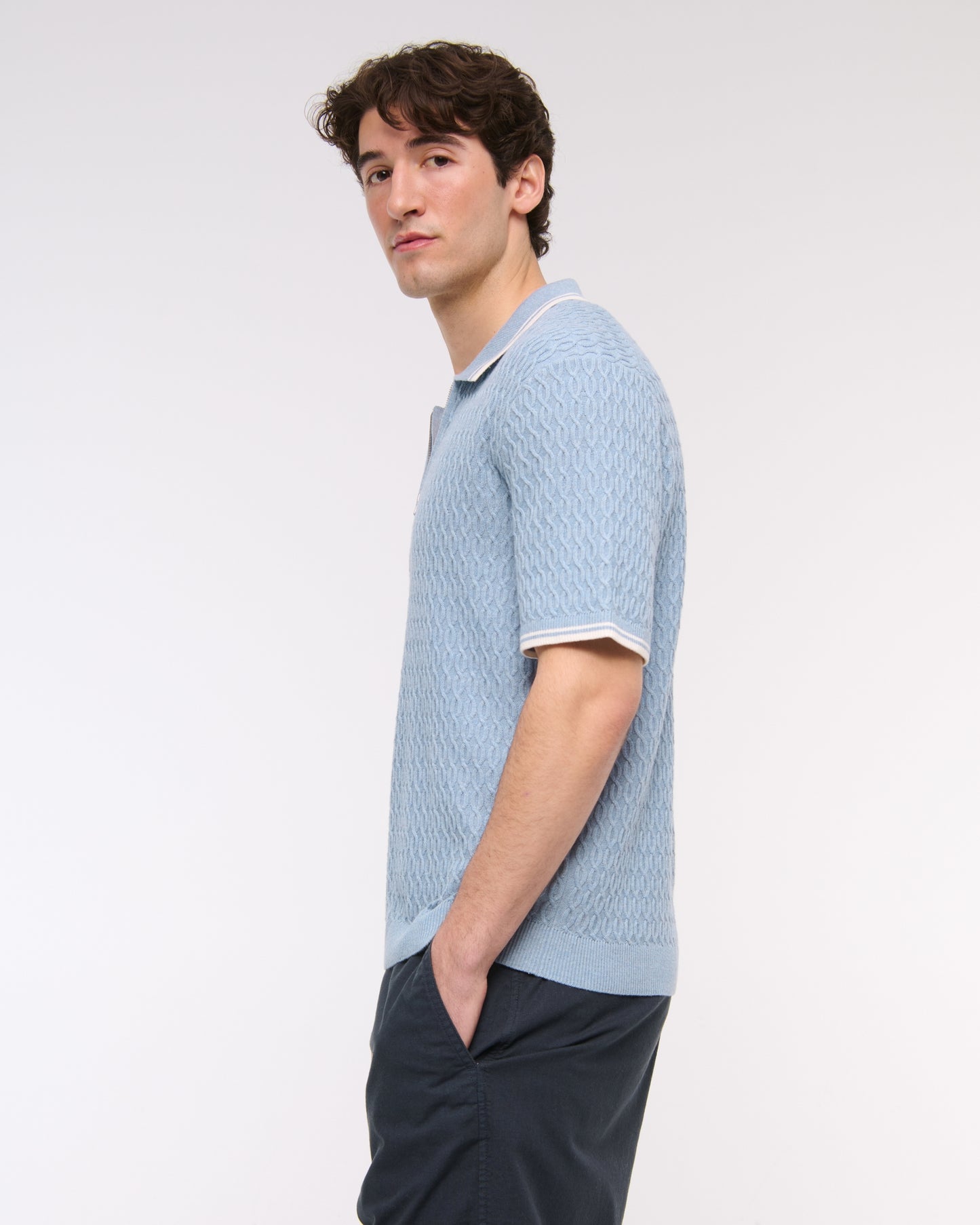 Tipped Zip Sweater Polo