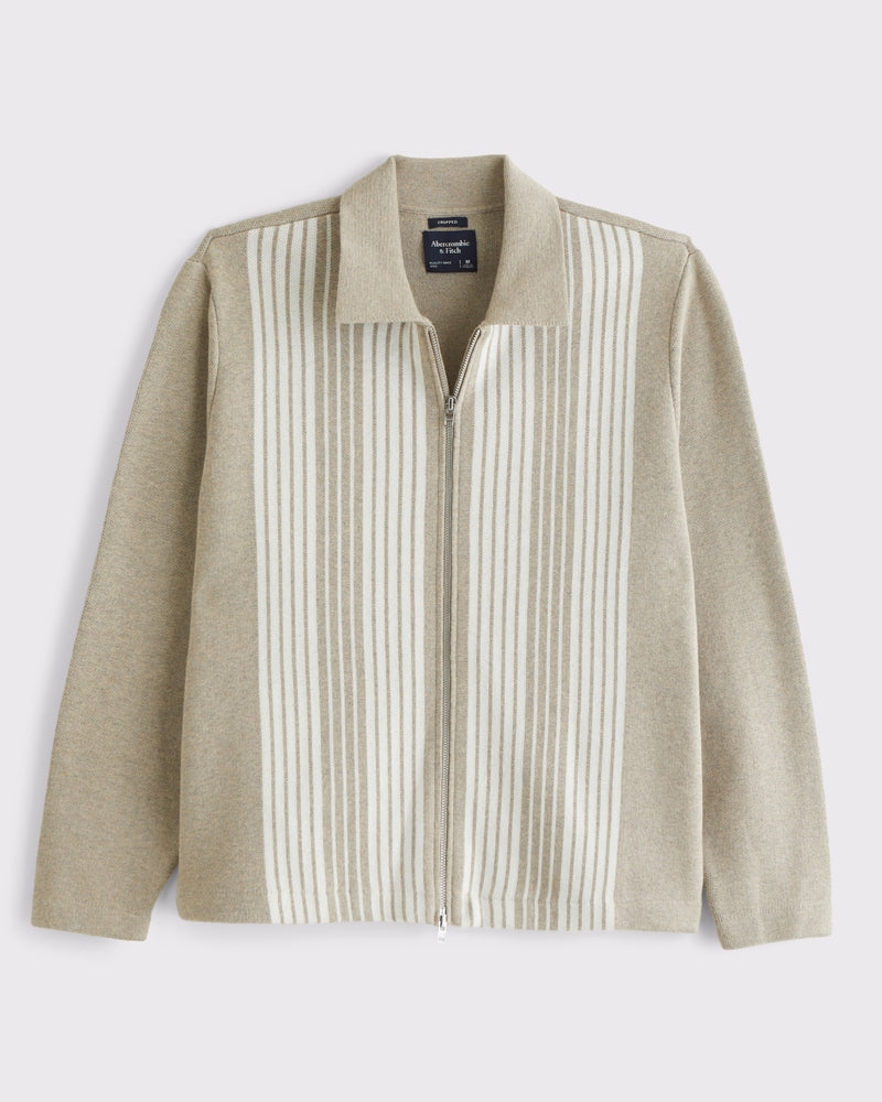 Abercrombie & Fitch - Cropped Zip Sweater Shirt Jacket