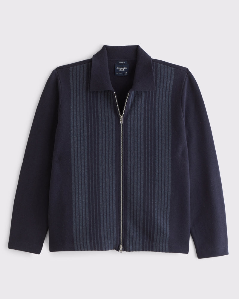 Abercrombie & Fitch - Cropped Zip Sweater Shirt Jacket
