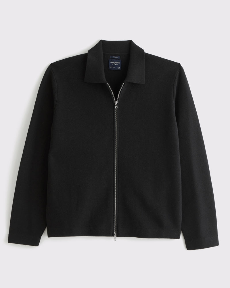 Abercrombie & Fitch - Cropped Zip Sweater Shirt Jacket