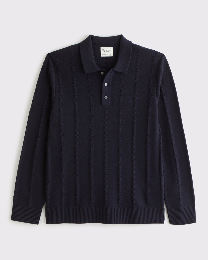 Abercrombie and Fitch - Icon Long-Sleeve 3-Button Sweater Polo