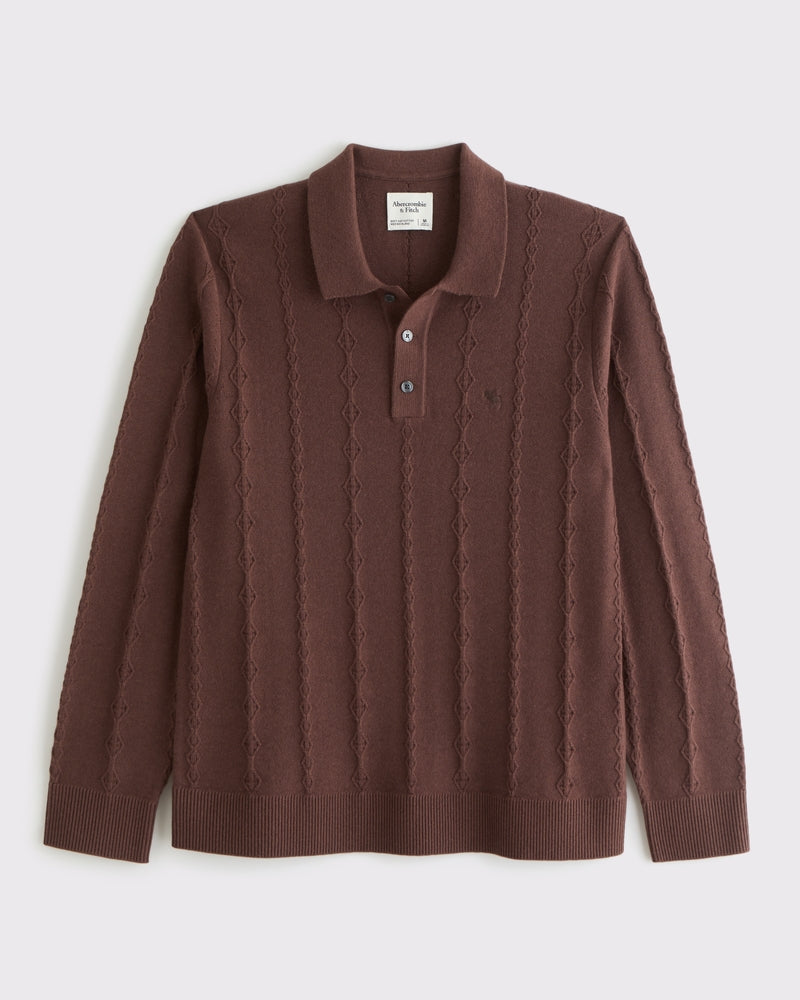 Abercrombie and Fitch - Icon Long-Sleeve 3-Button Sweater Polo
