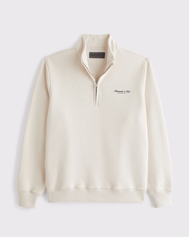 Abercrombie & Fitch - Premium Polished Logo Half-Zip Sweatshirt