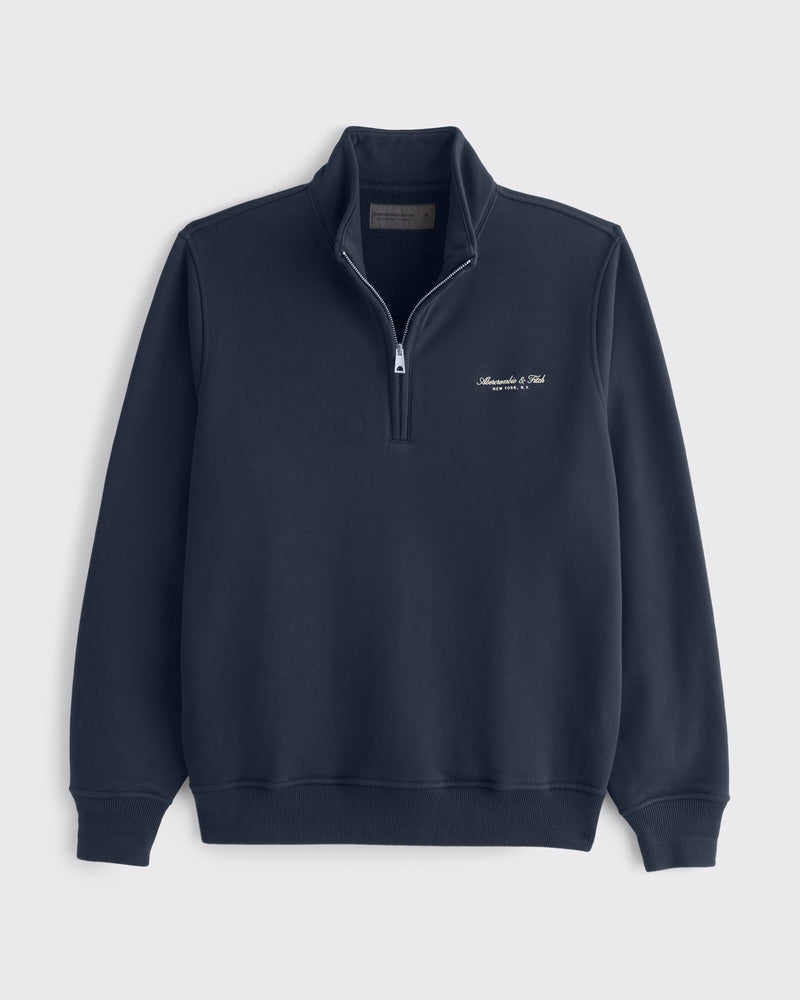 Abercrombie & Fitch - Premium Polished Logo Half-Zip Sweatshirt