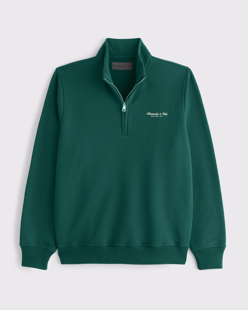 Abercrombie & Fitch - Premium Polished Logo Half-Zip Sweatshirt
