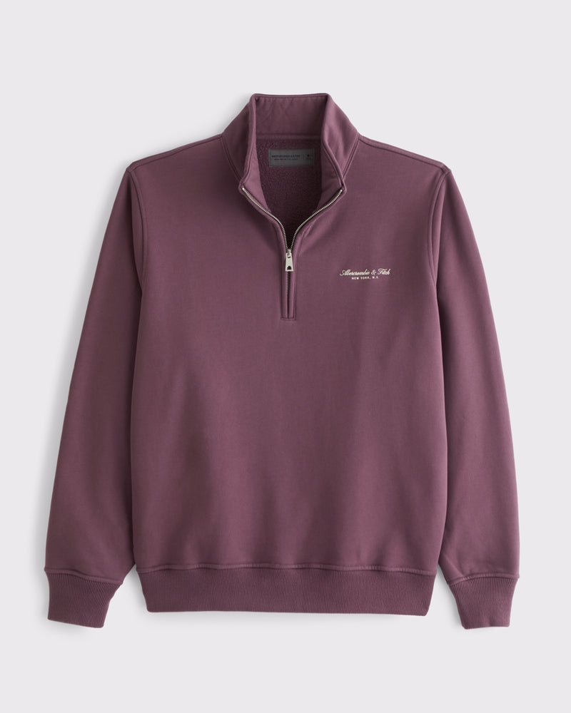 Abercrombie & Fitch - Premium Polished Logo Half-Zip Sweatshirt