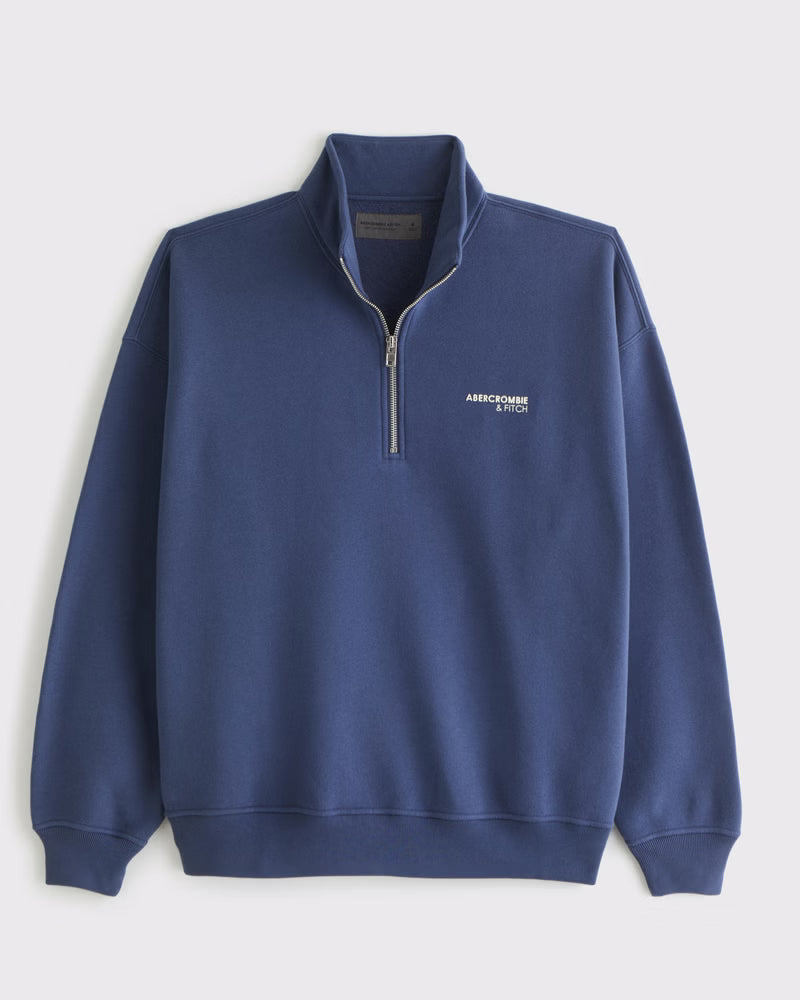 Abercrombie & Fitch - Micro-Logo Half-Zip Sweatshirt