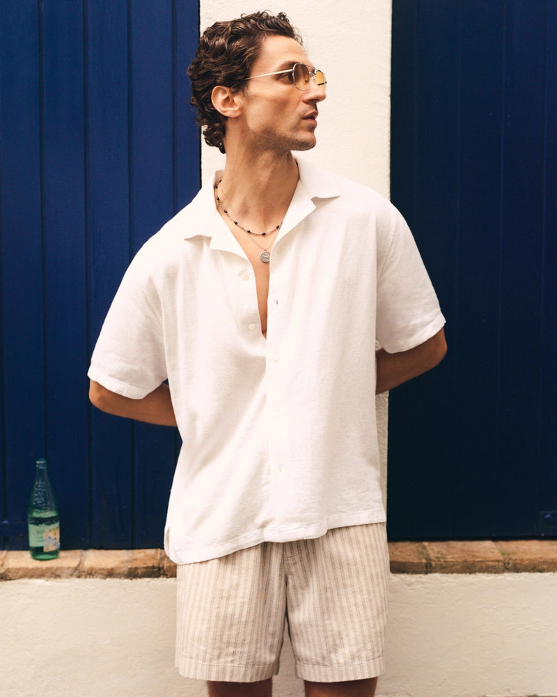 Camp Collar Summer Linen-Blend Shirt