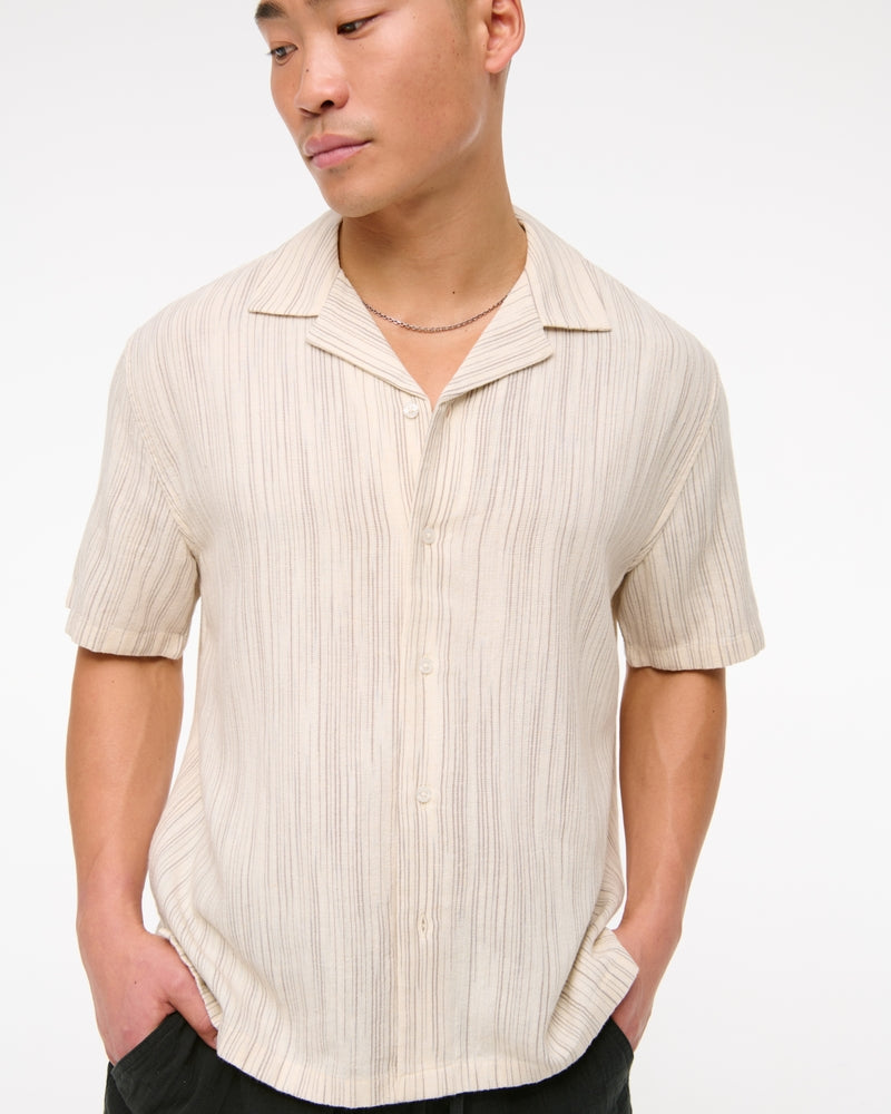 Camp Collar Summer Linen-Blend Shirt