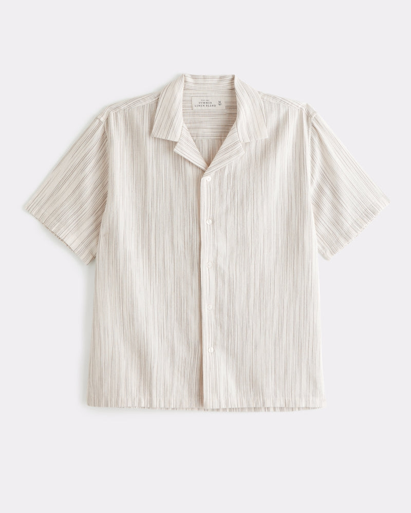 Camp Collar Summer Linen-Blend Shirt