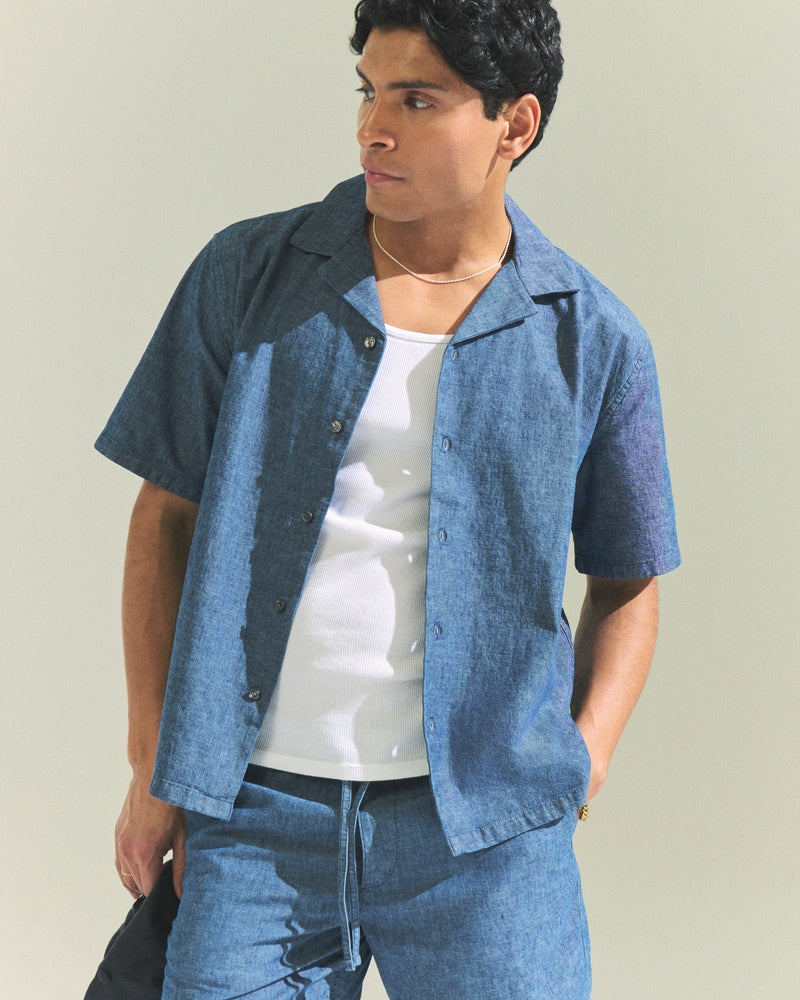 Camp Collar Summer Linen-Blend Shirt