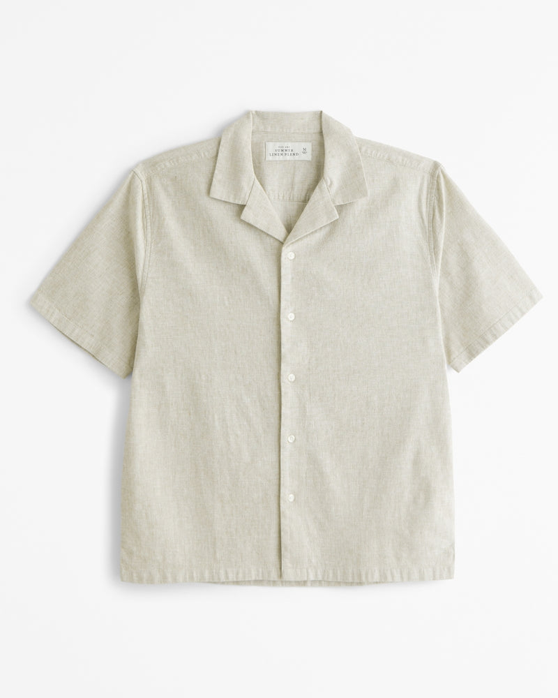 Camp Collar Summer Linen-Blend Shirt