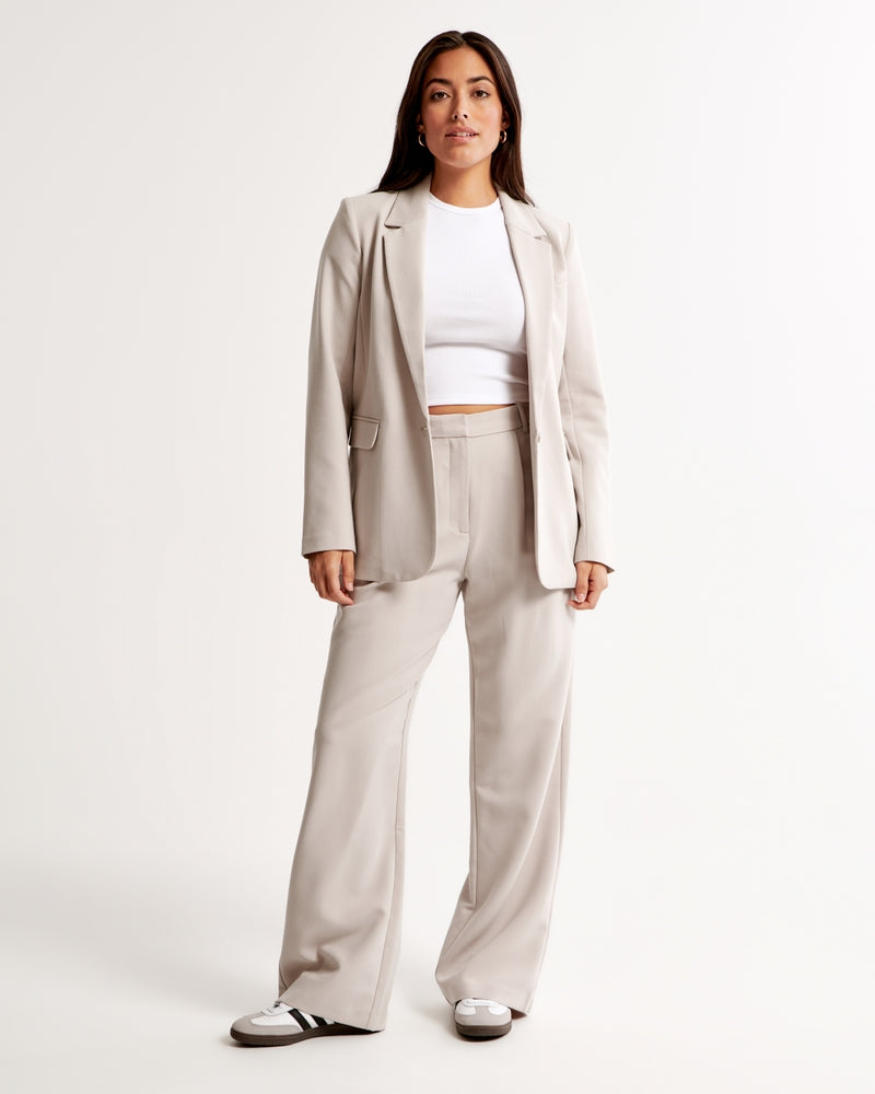 Abercrombie & Fitch - Curve Love A&F Sloane Tailored Wide Leg Pant