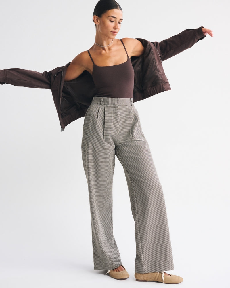 Abercrombie & Fitch - Curve Love A&F Sloane Tailored Wide Leg Pant