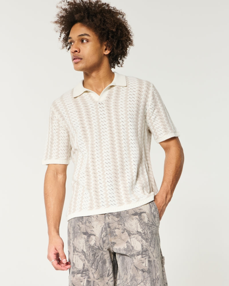 Hollister - Boxy Pattern Sweater Polo IMMEDIATE