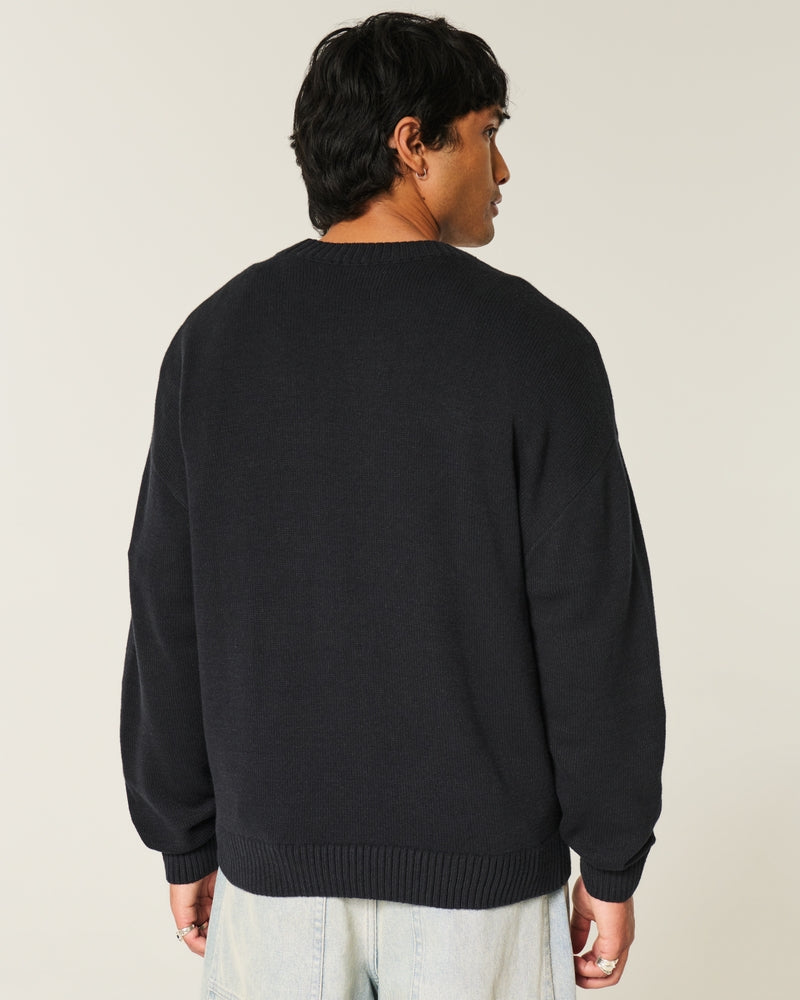 Hollister - Boxy Motor City Auto Repairs Graphic Crew Sweater