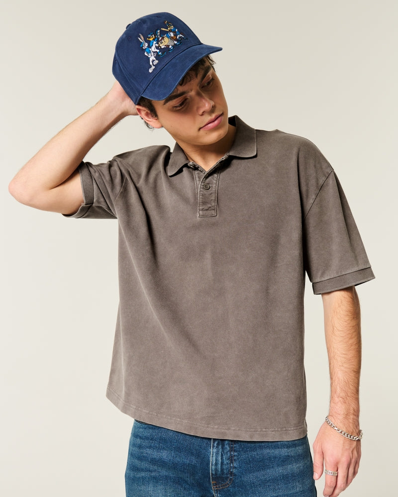 Hollister - Boxy Crop Washed Polo