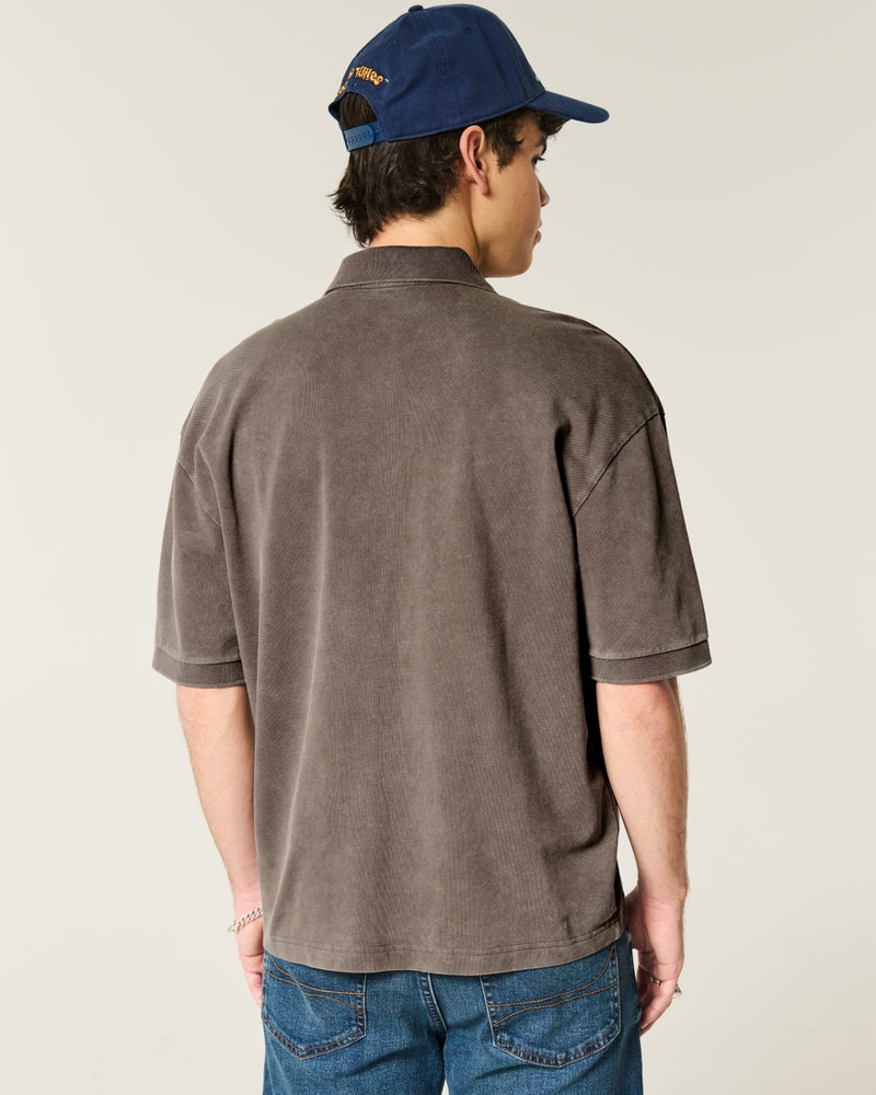 Hollister - Boxy Crop Washed Polo