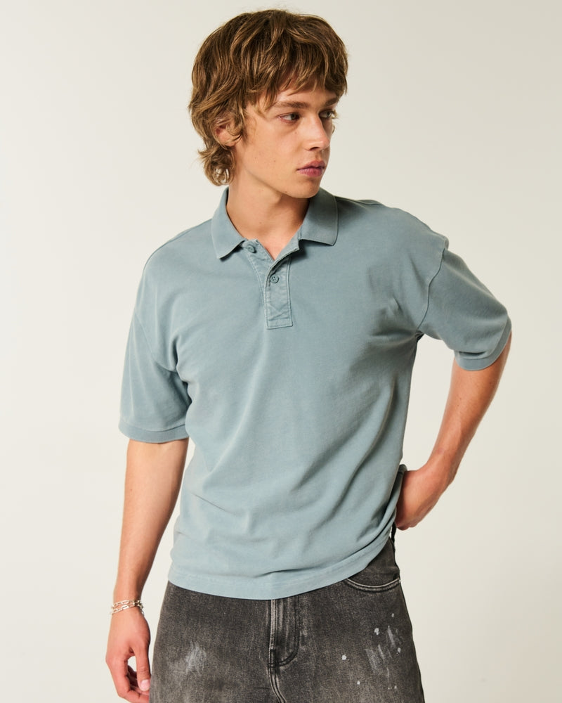 Hollister - Boxy Crop Washed Polo