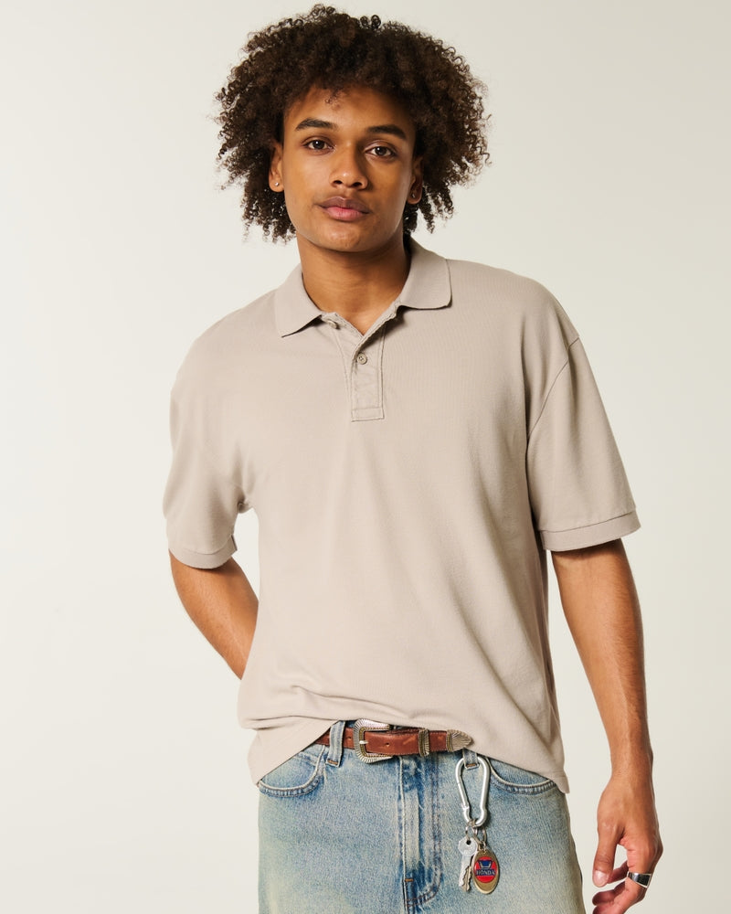 Hollister - Boxy Crop Washed Polo