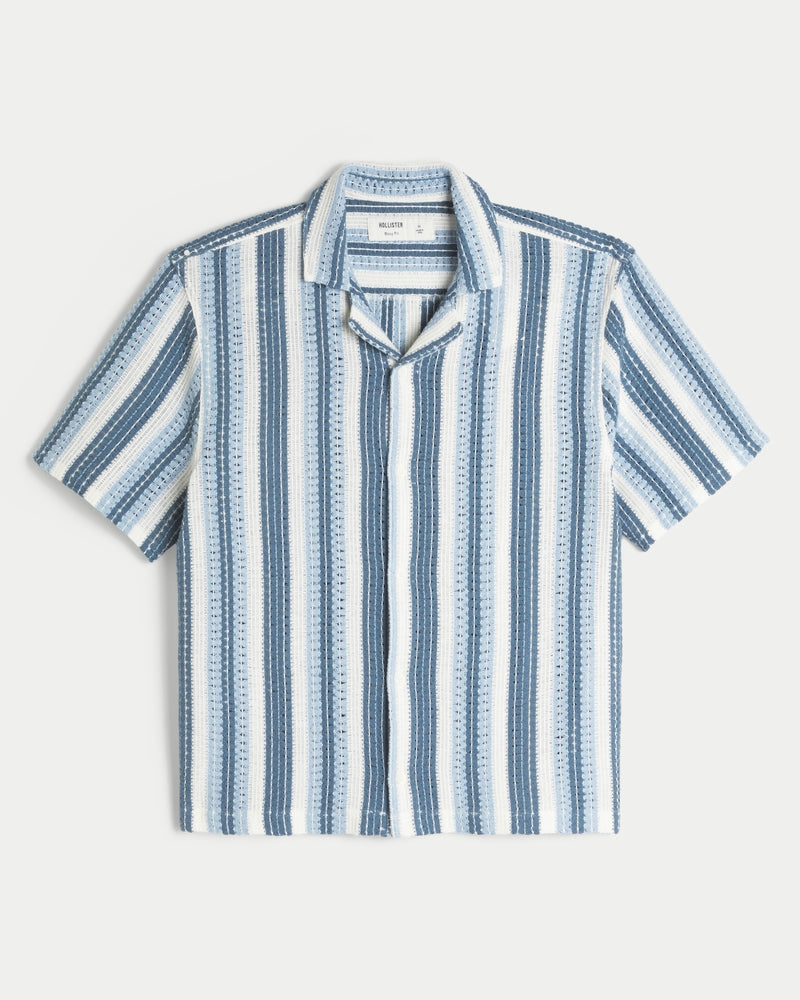 Hollister - Boxy Short-Sleeve Crochet-Style Shirt