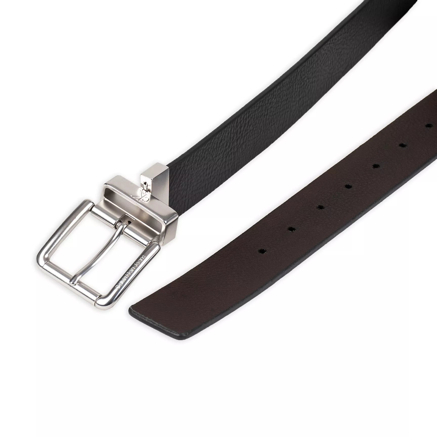 Pebbled Leather Reversible Jean Belt