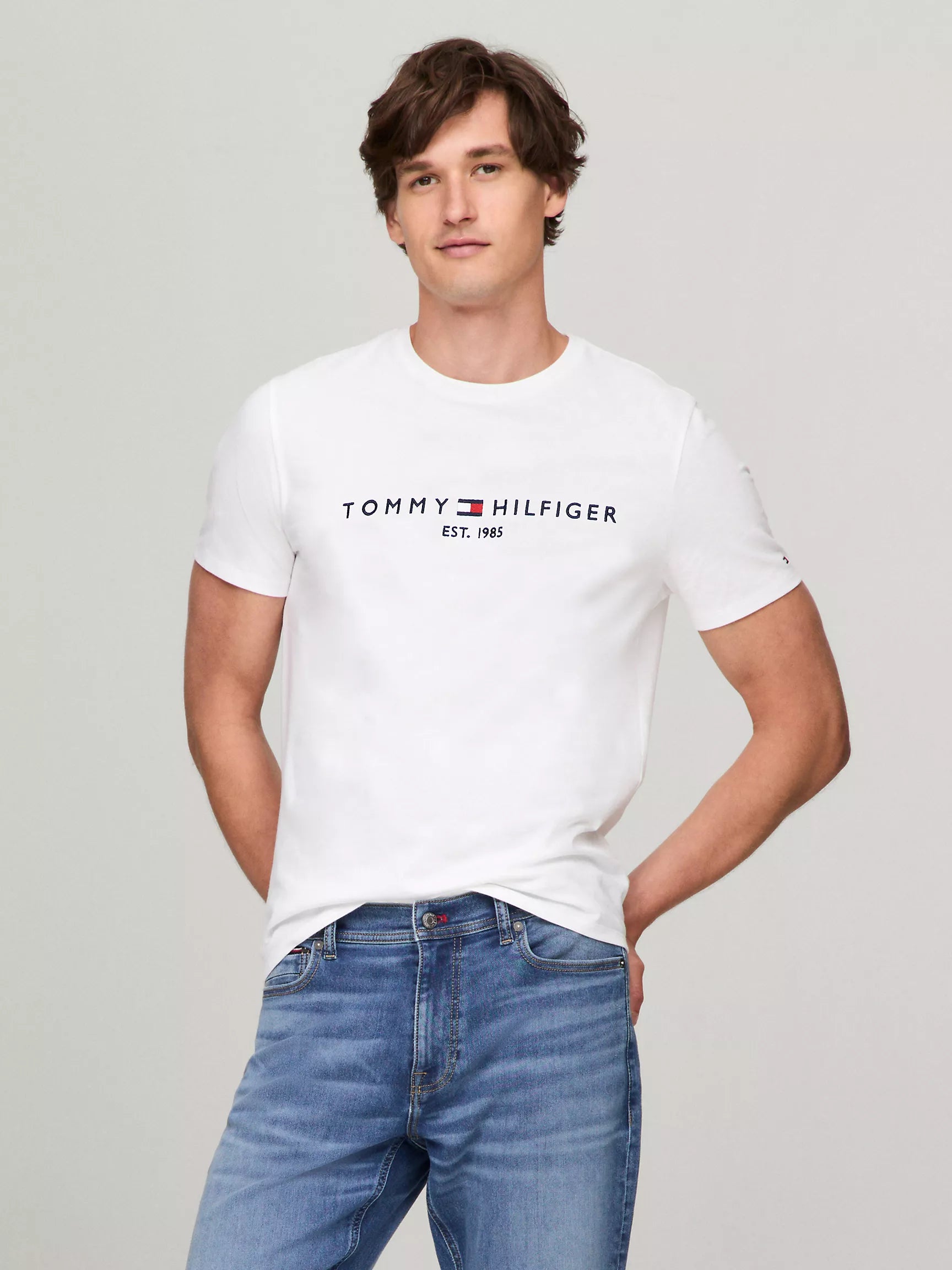 Tommy Hilfiger - Embroidered Tommy Logo Slim Fit T-Shirt IMMEDIATE