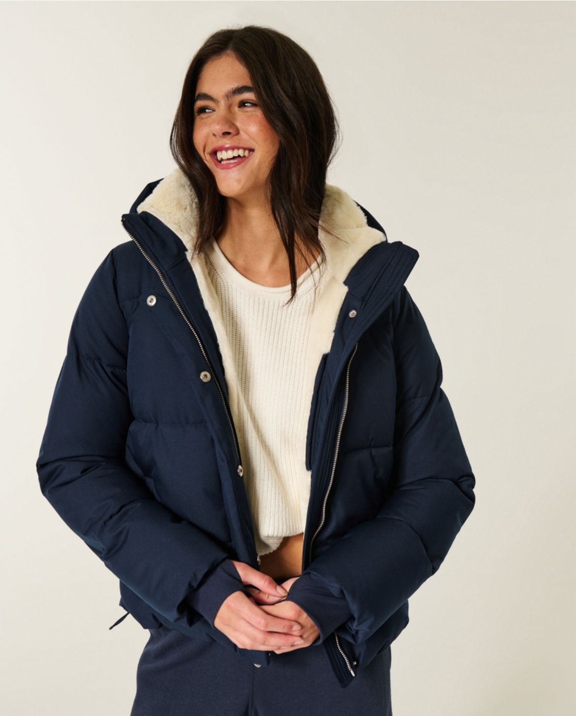 Hollister - Faux Fur-Lined Puffer Jacket